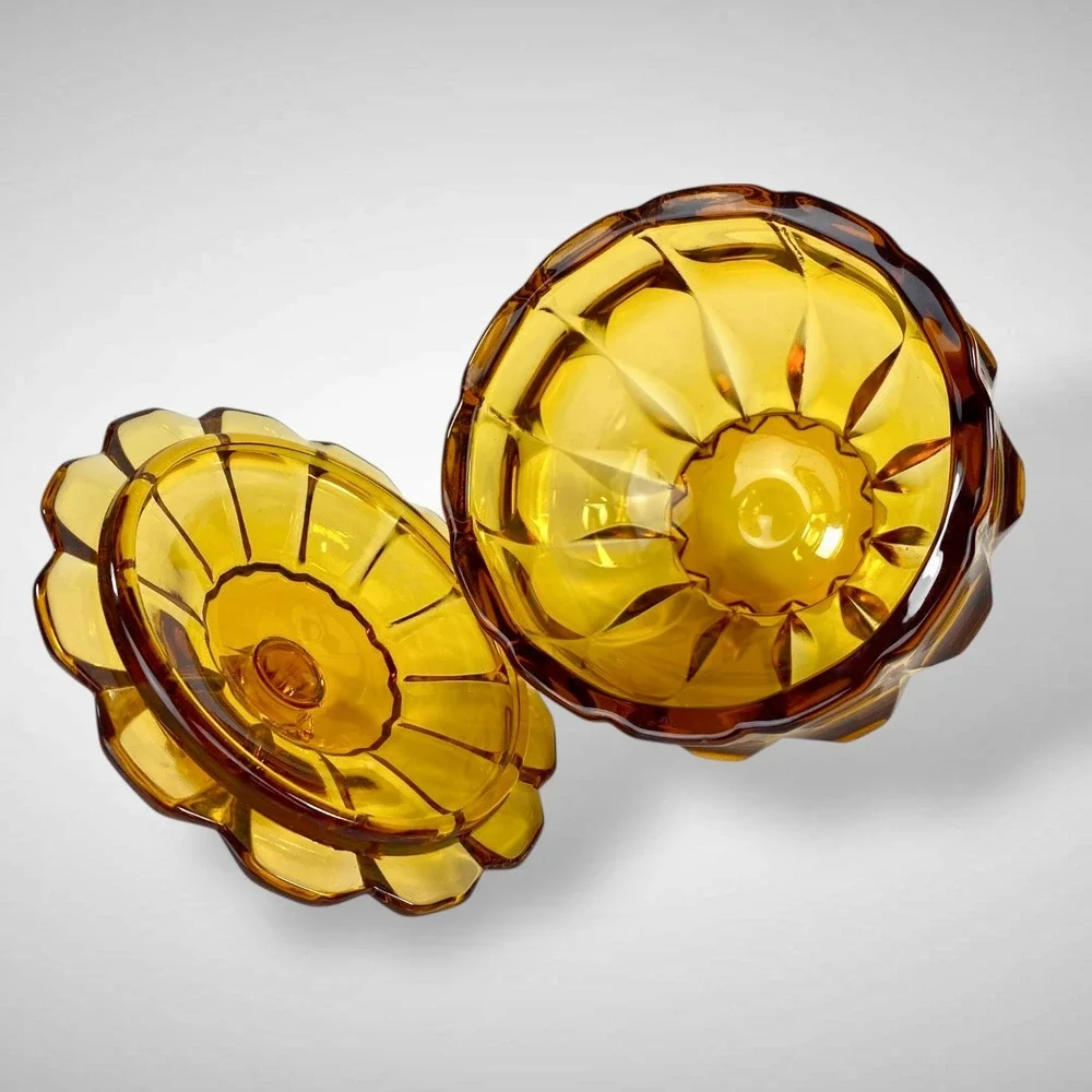 Fenton Valencia Amber Candy Box With Lid Vintage Glass 1969–1971 - Picture 3 of 8